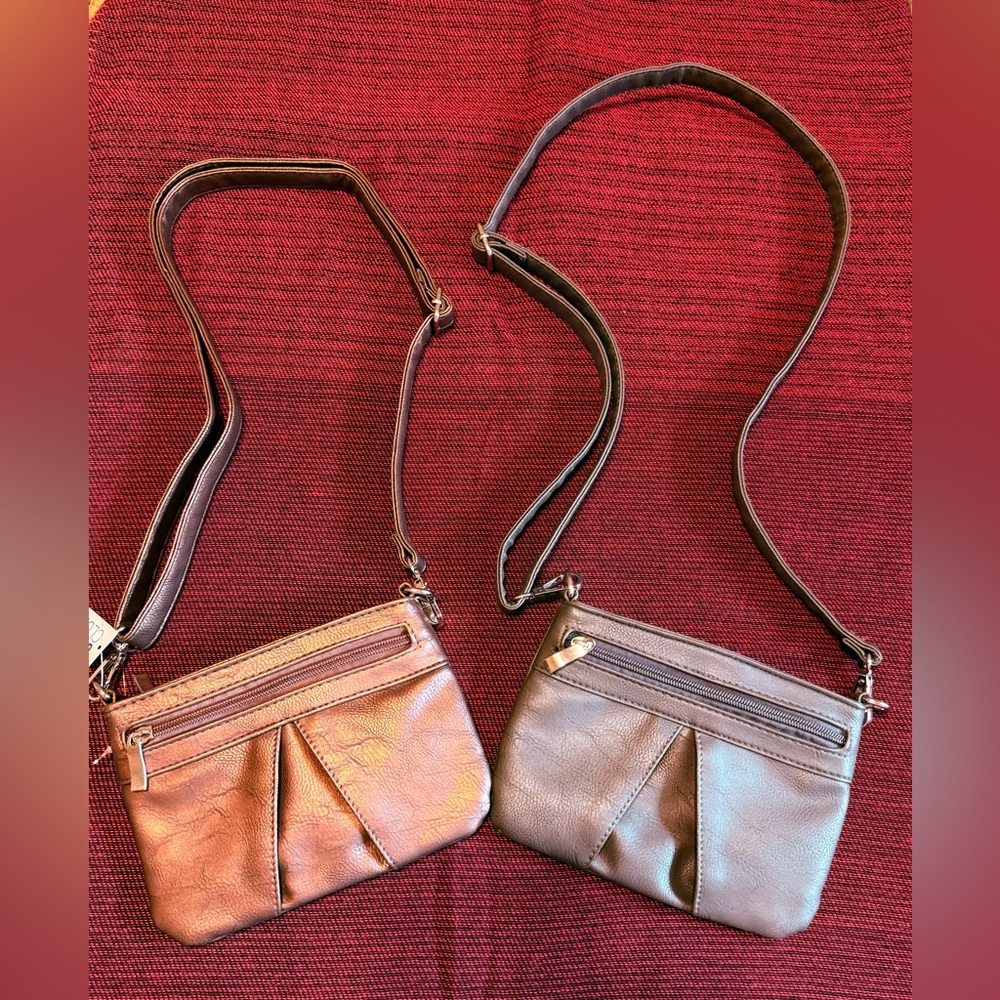 Chic Bronze and Gray Small Crossbody Bags